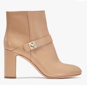 Kate Spade Nude Leather Thatcher Ankle Booties 9.5